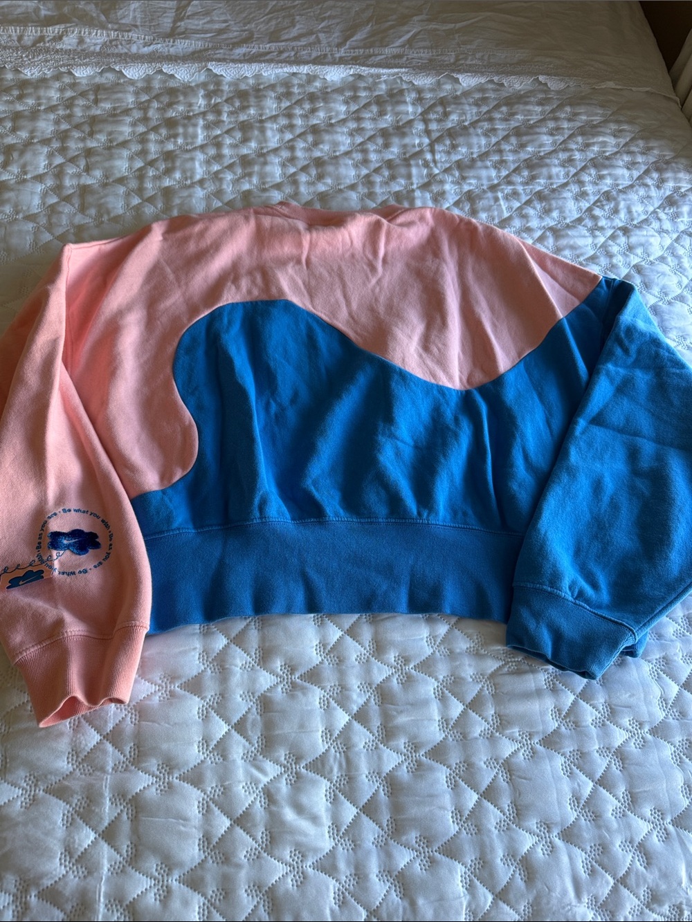 Nike Two-Tone Pink and Blue Crewneck Sweatshirt - Picture 5 of 6